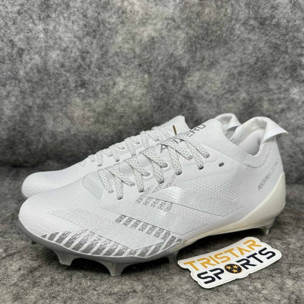 Adidas Adizero Electric+ 2 Football Cleats Mens Size 7.5 White Silver IE6278